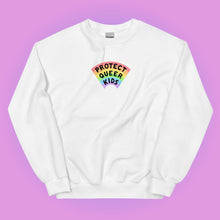 Load image into Gallery viewer, PRE-ORDER: Protect Queer Kids Sweatshirt (DTG PRINTED)