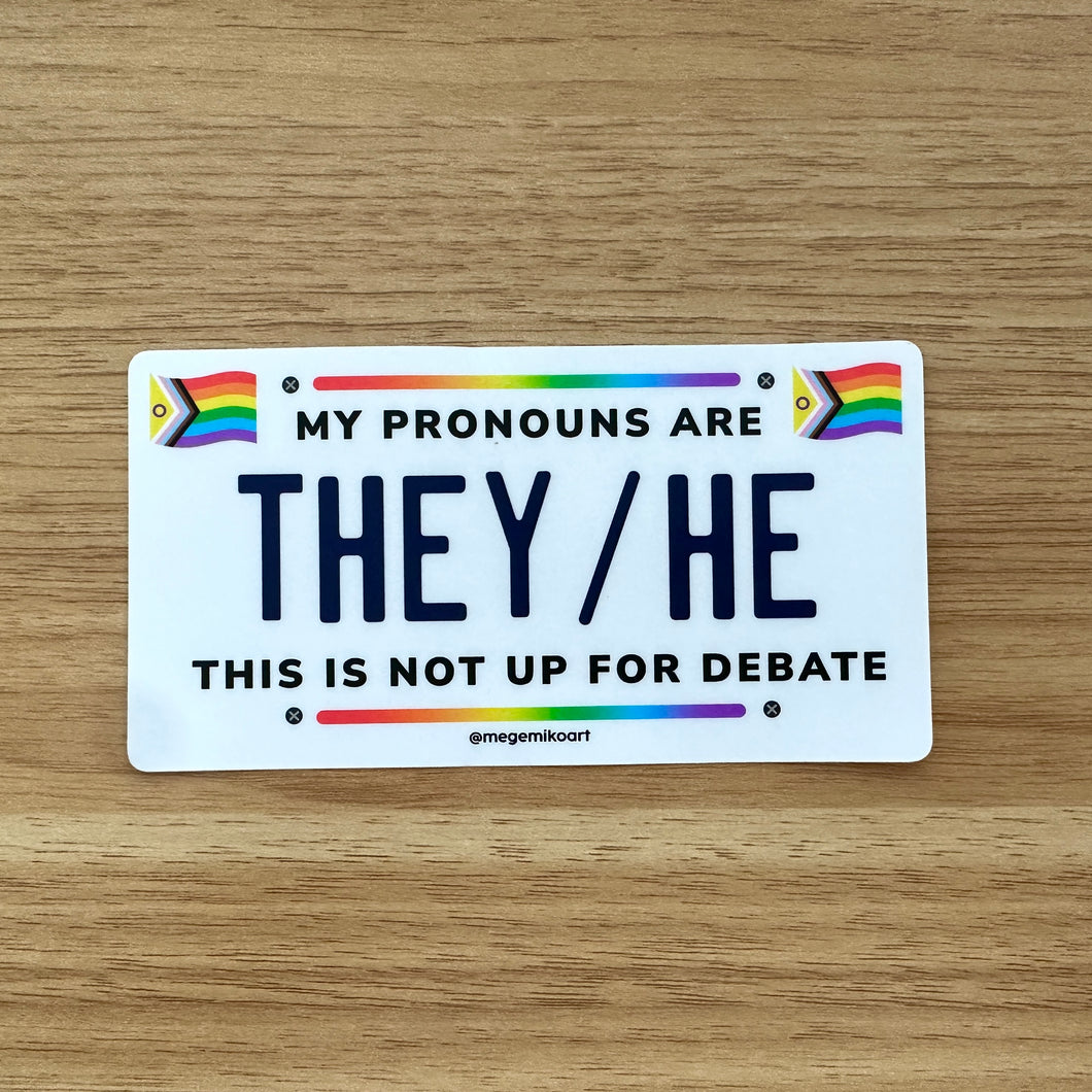 License Plate Pronouns Stickers (4